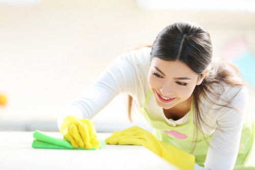 Safe and professional carpet cleaning in progress