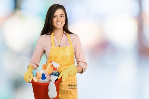 Commercial office cleaning team maintaining a SW15 business environment